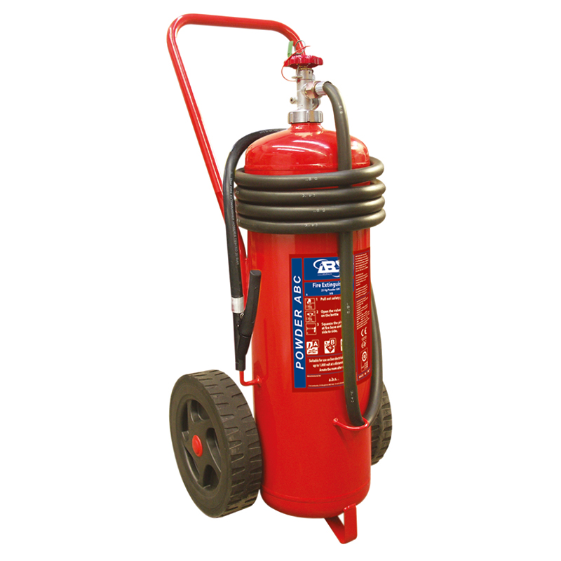 [45490] Fire Extinguisher Wheeled, Dry Powder, 25kg, Stored Pressure w/Hose & Nozzle,SOLAS/MED (EN,FR,ES,PT) image