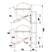 [72119] Vertical Cradle for SOLAS OCEANO, 2-tier, 6-25(A), 6-35(B) image