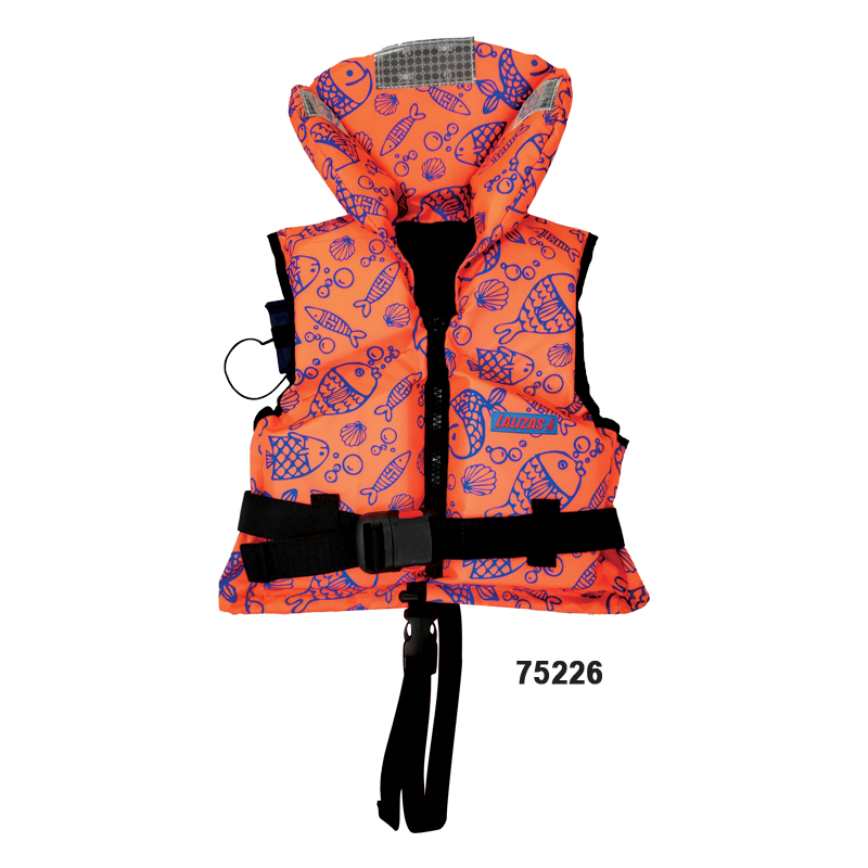 [75226] LALIZAS Lifejacket, 100N, ISO, Child, 30-40kg, Fluo Orange w/Aquatic Pattern image