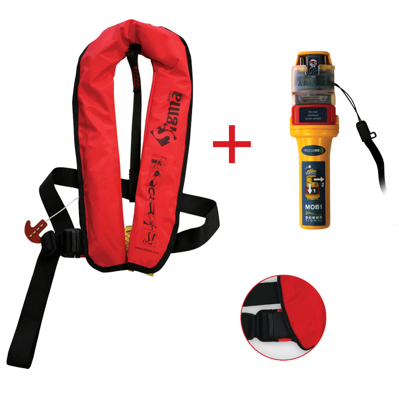 Sigma Inflatable Lifejackets Auto, 170N, ISO 12402-3 with Ocean Signal MOB1, set image #1
