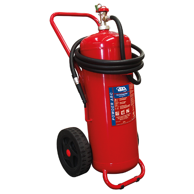 Fire Extinguisher Wheeled, Dry Powder, Stored Pressure, w/Hose & Nozzle, SOLAS/MED image #1