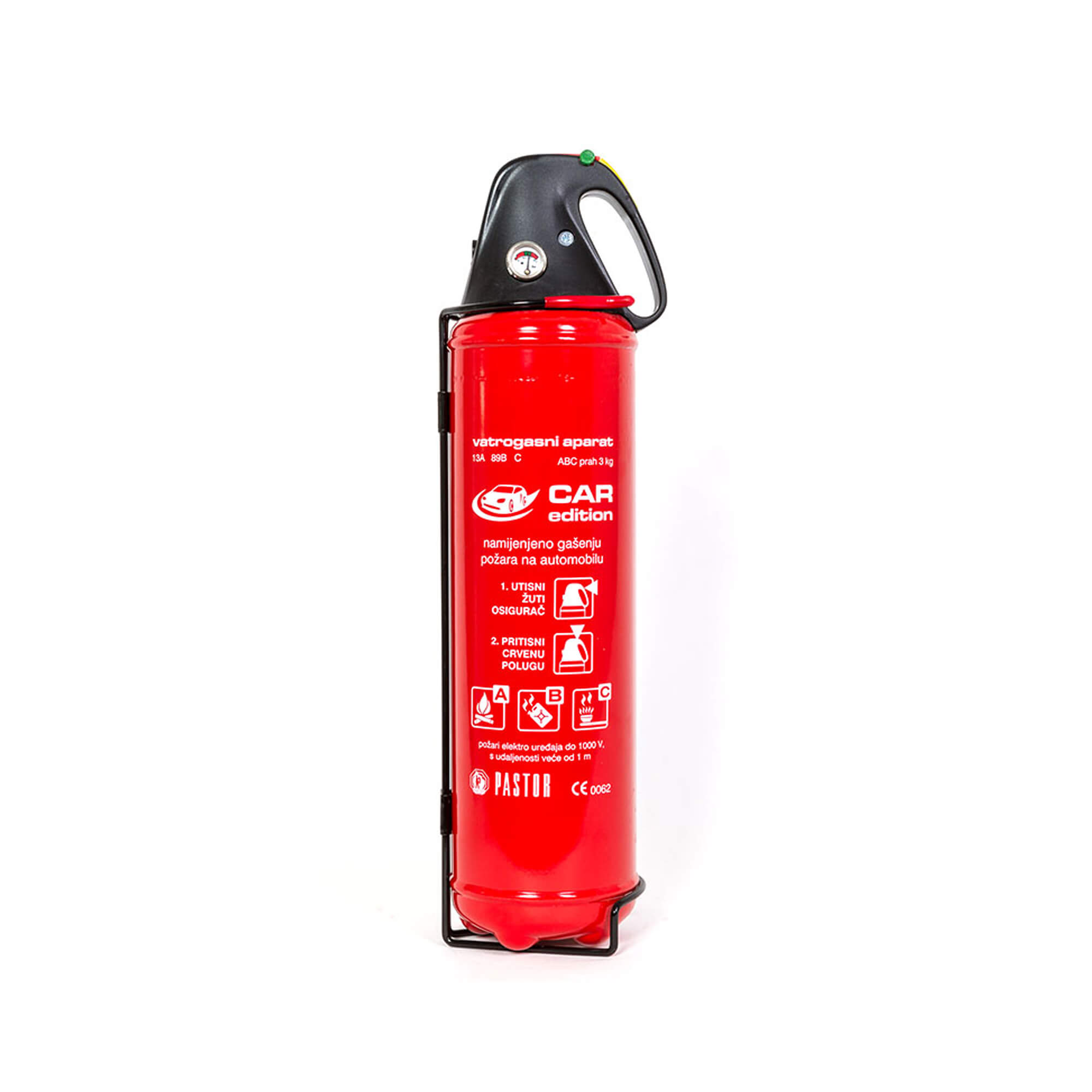 [20993] Pastor Fire Extinguisher Dry Powder, Stored Pressure 3kg Car Edition image