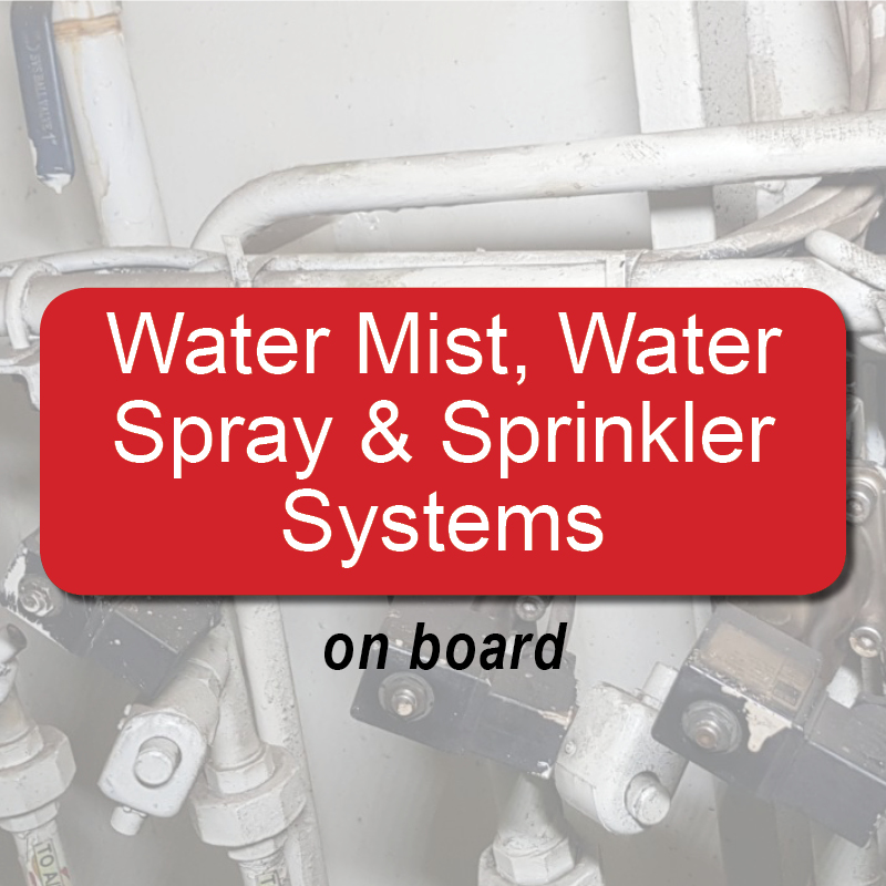 Water mist, water spray and sprinkler systems - on board image