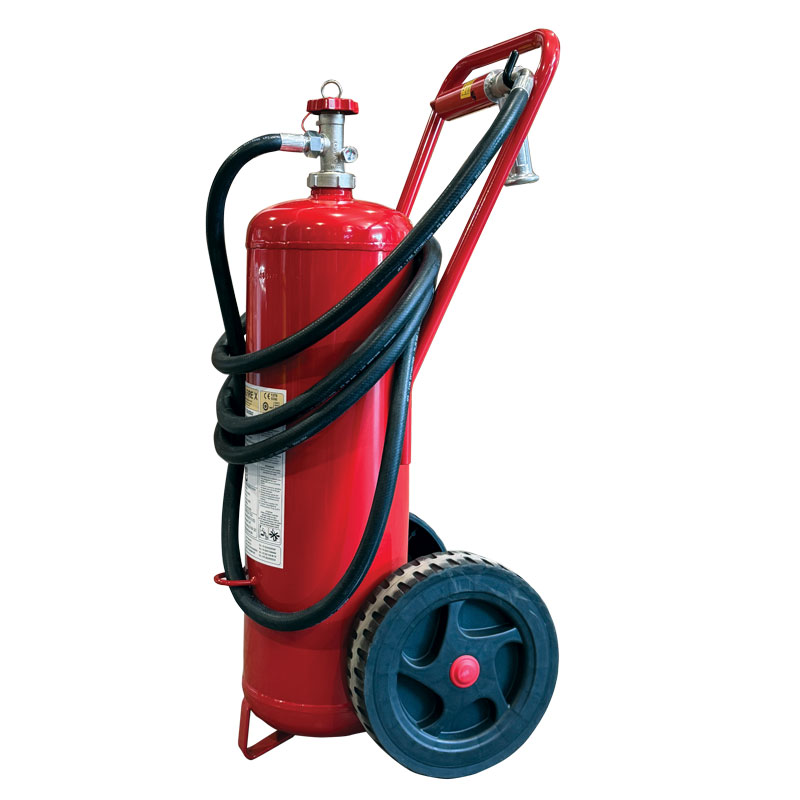 Fire Extinguisher Wheeled,PFOS/PFOA Free25L,Stored Pressure,w/Hose,Horn&Nozzle,SOLAS/MED(EN,FR,ES,PT image